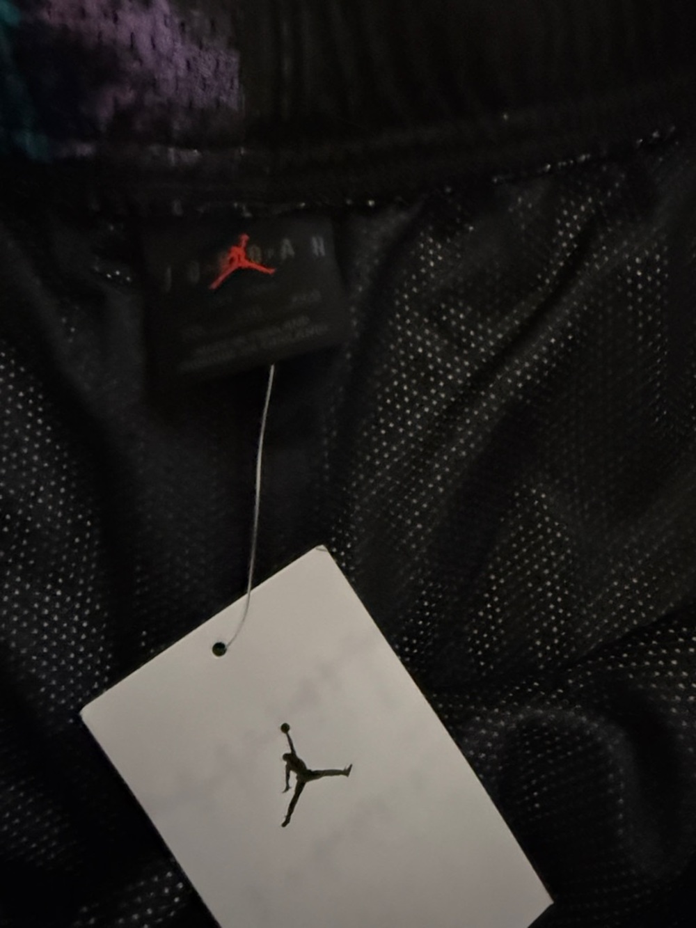 NWT Jordan Black Mesh Shorts with Blue Teal Accents size XXL - Picture 3 of 7